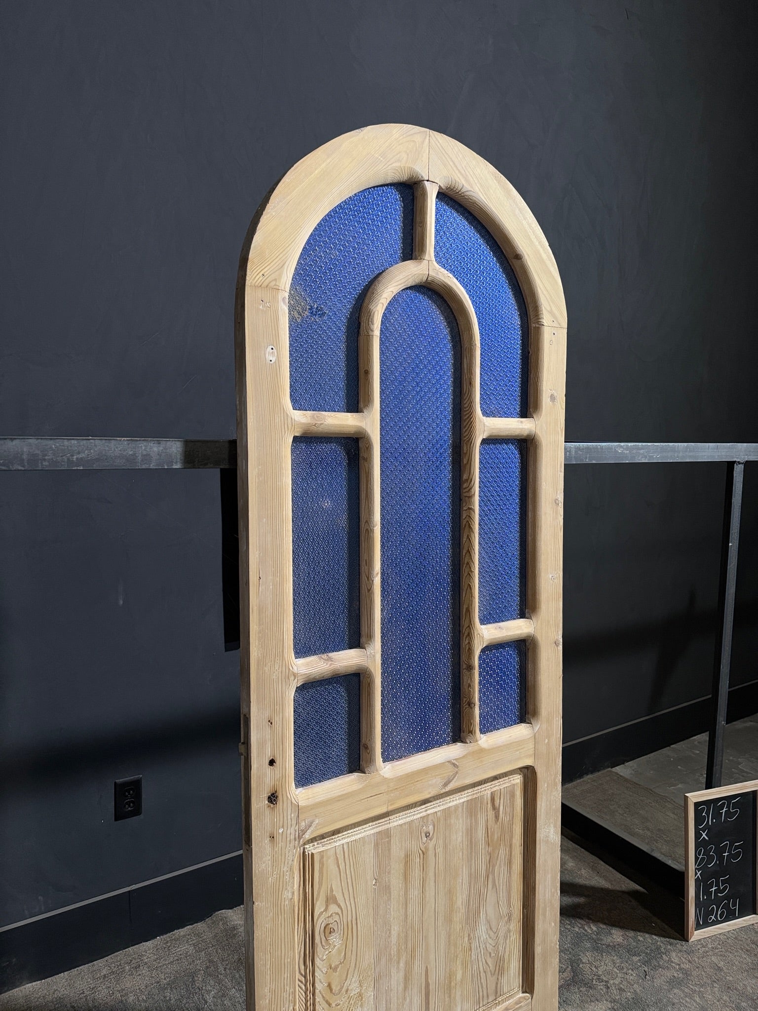 Antique Obscured Glass 7 Lite Arched Single Door - 31.75x83.75 - N264