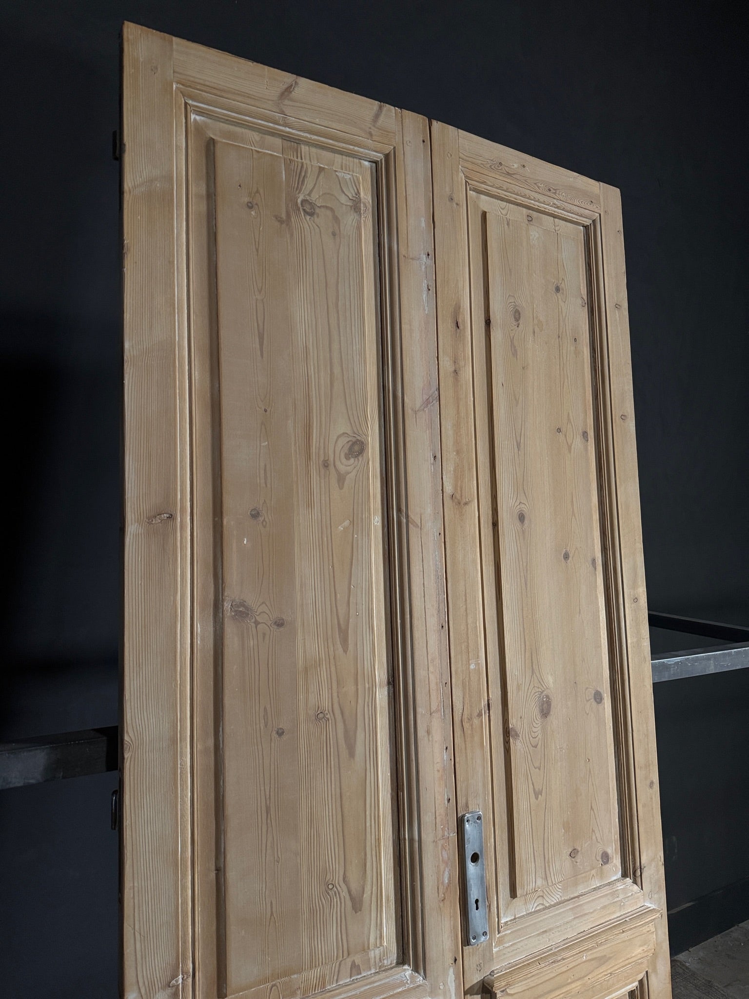 Antique 2 Panel Solid Double Doors - 43.75x103 - N548