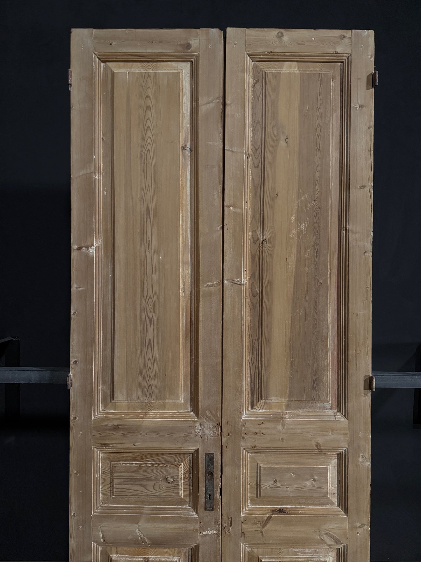Antique 3 Panel Solid Double Doors - 43.25x109.5 - N333