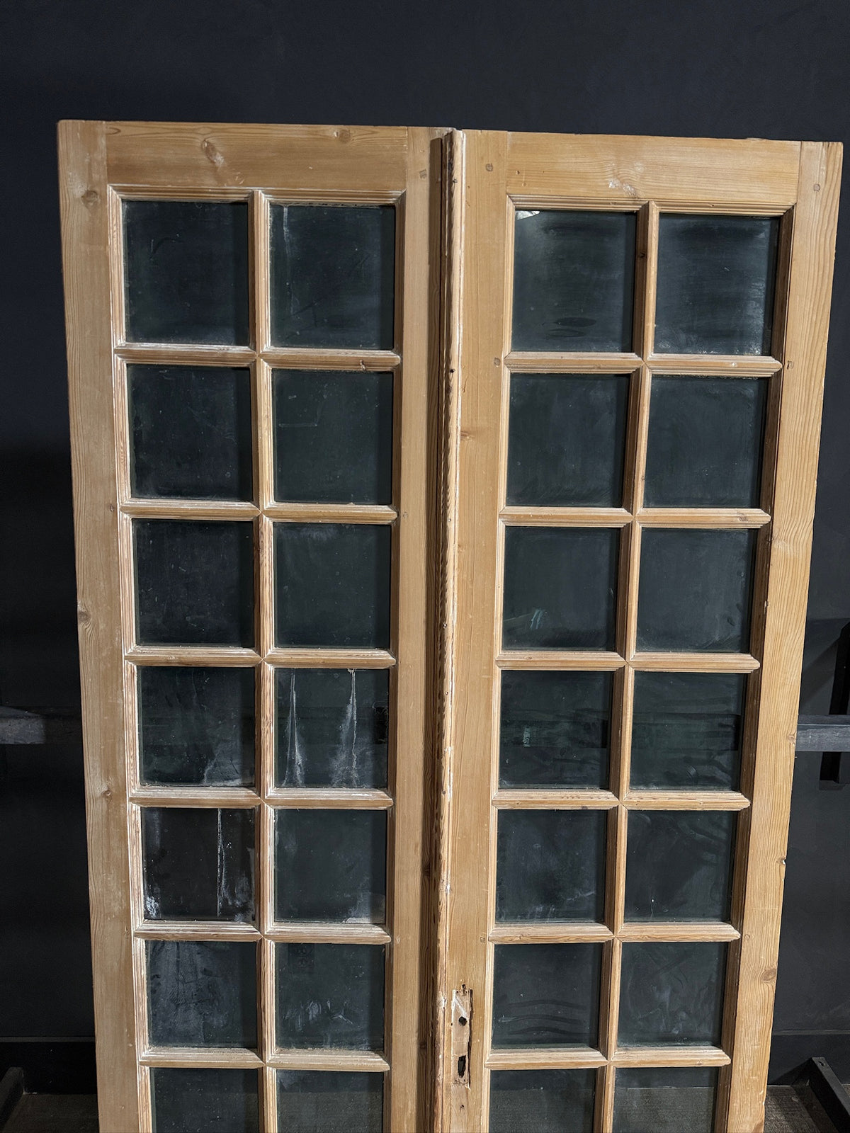 Antique Glass 14 Lite French Doors - 47.25x96.5 - N671