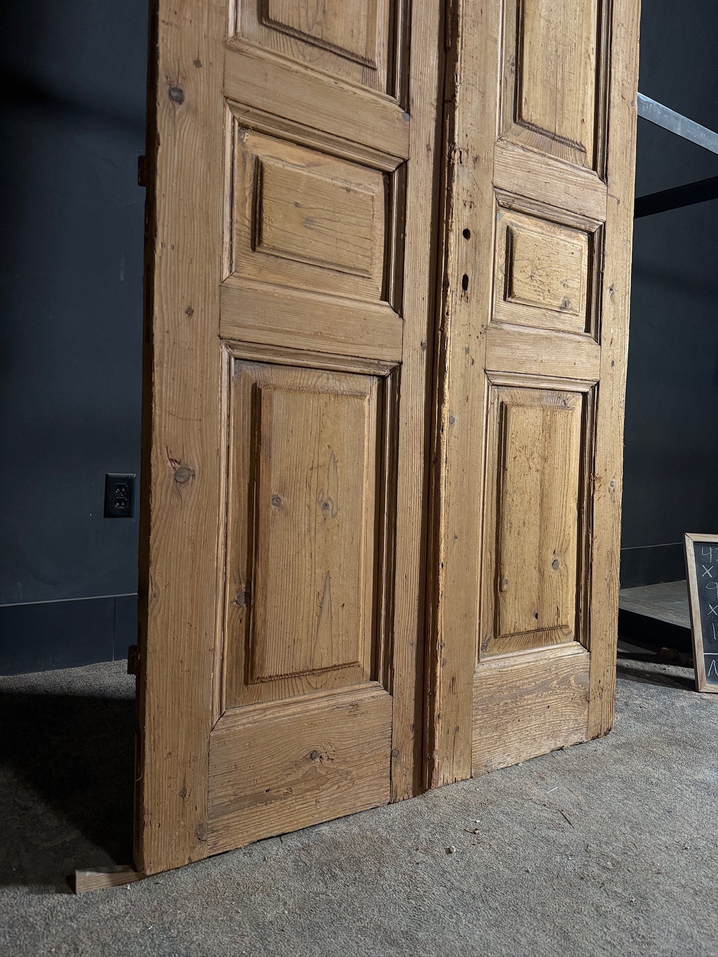Antique 3 Panel Solid Double Doors - 43x90 - N650