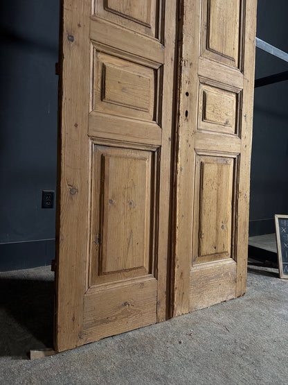 Antique 3 Panel Solid Double Doors - 43x90 - N650