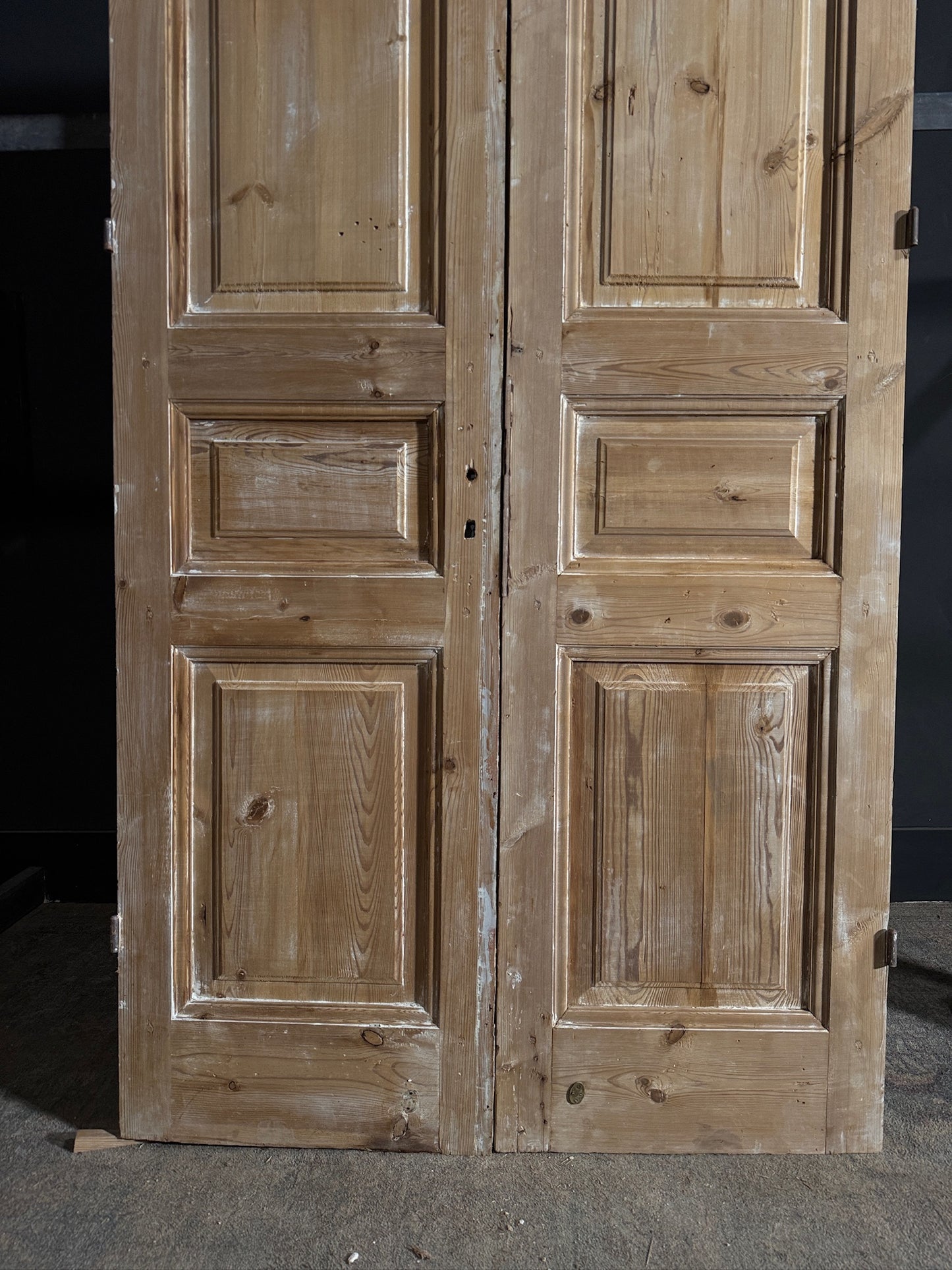Antique 3 Panel Solid Double Doors - 44x98 - N648