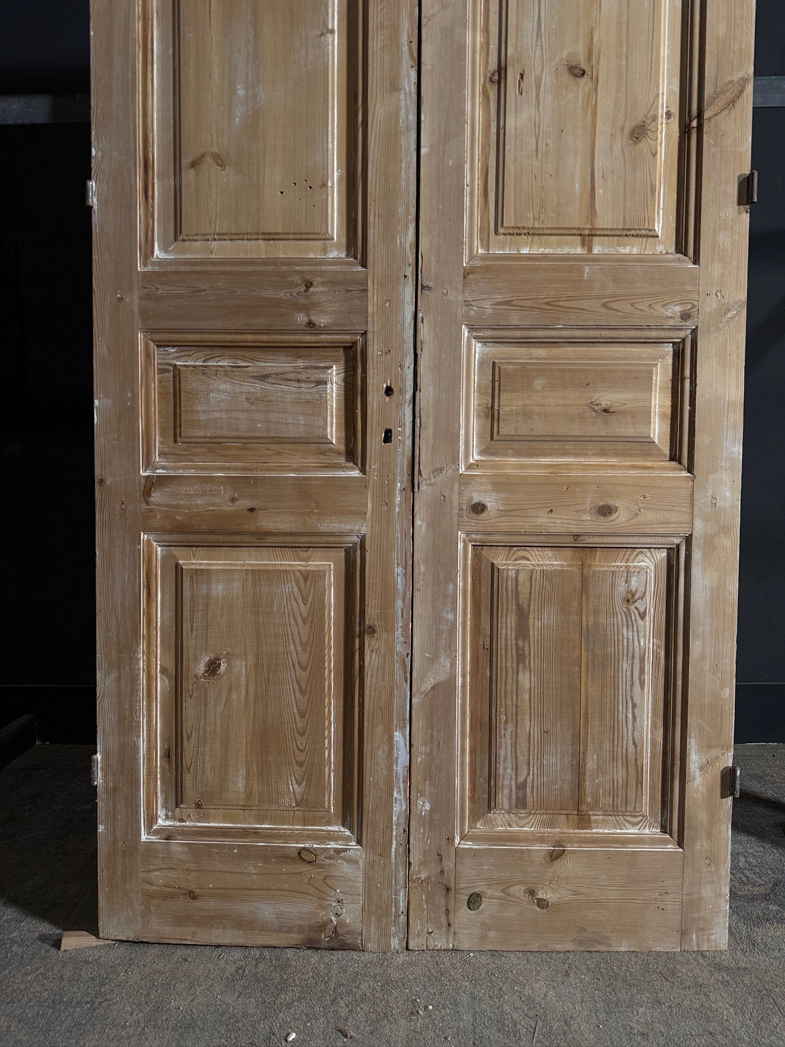 Antique 3 Panel Solid Double Doors - 44x98 - N648