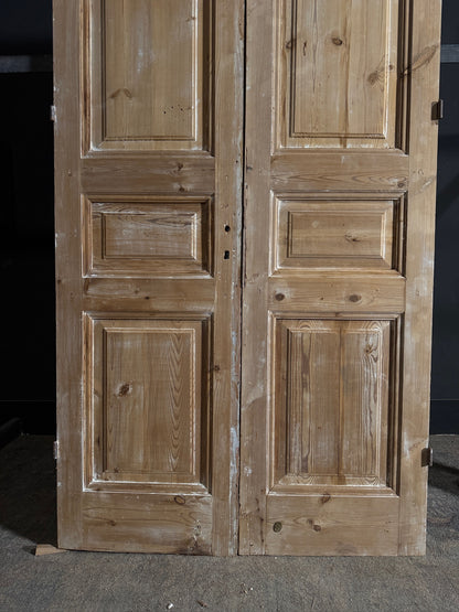 Antique 3 Panel Solid Double Doors - 44x98 - N648