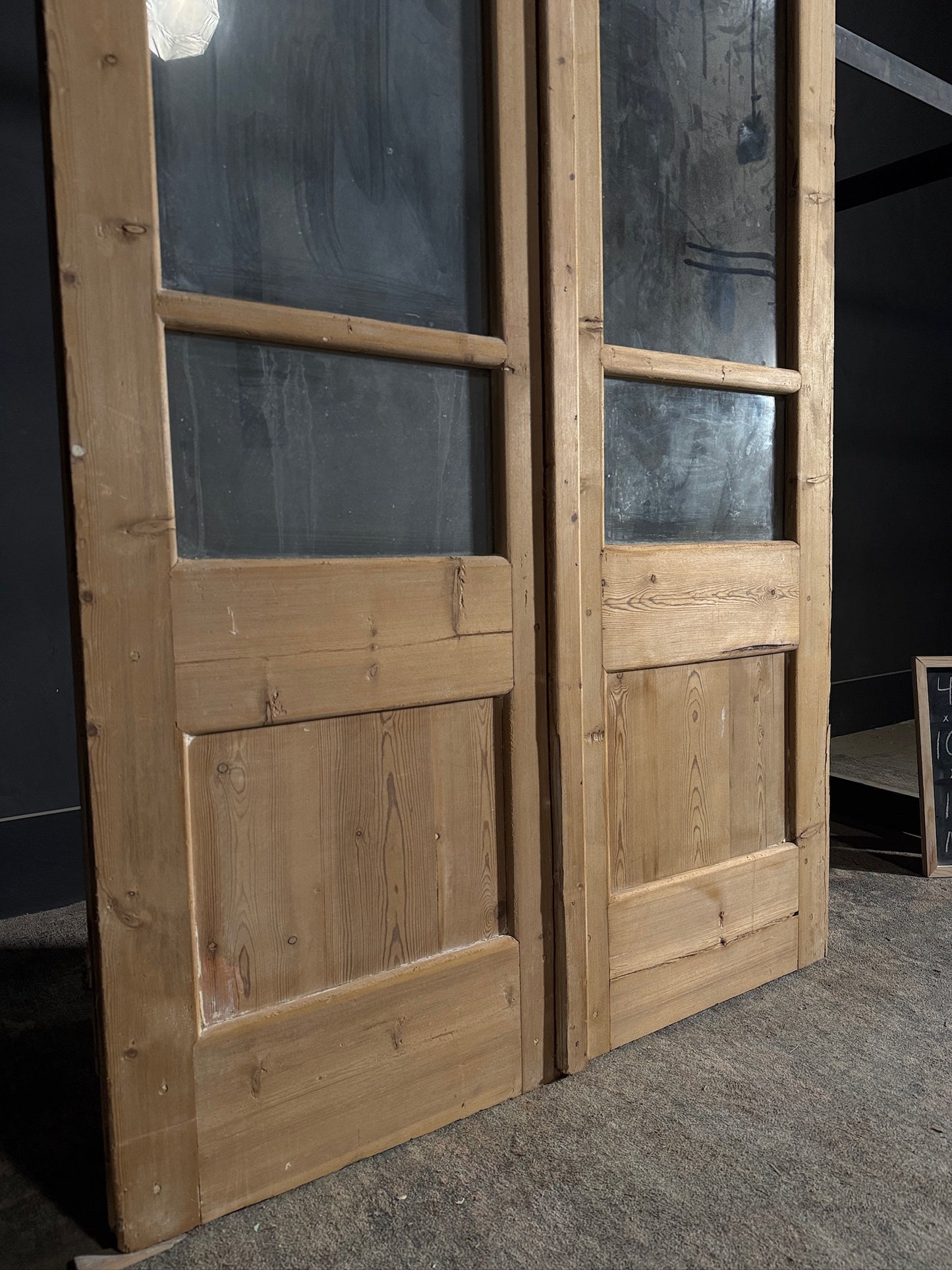 Antique Glass 3 Lite French Doors - 43.75x100.5 - N473