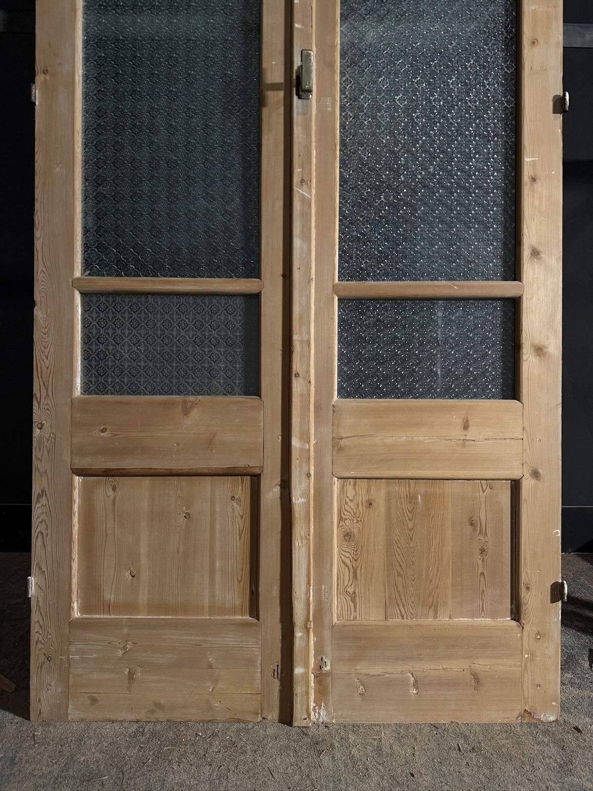 Antique Obscured Glass 2 Lite French Doors - 43.75x100.5 - N582