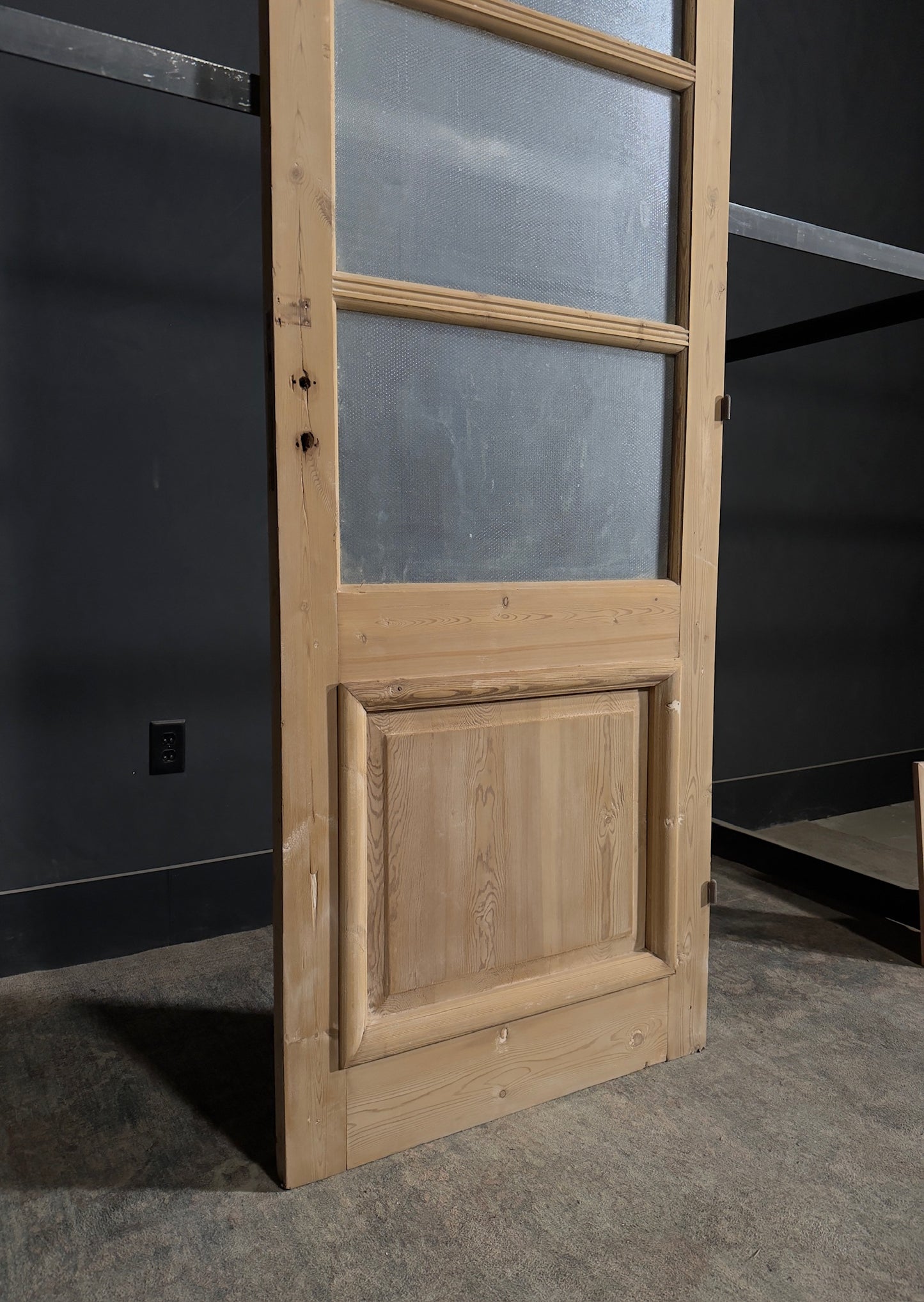 Antique Obscured Glass 3 Lite Single Door - 31.75x85.75 - N357