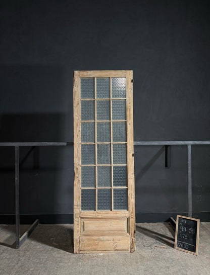 Antique Obscured Glass 18 Lite Single Door - 34x99.5 - N632