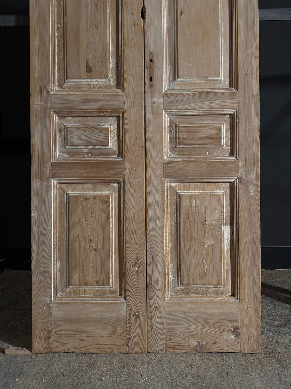 Antique 3 Panel Solid Double Doors - 39.5x97 - N579