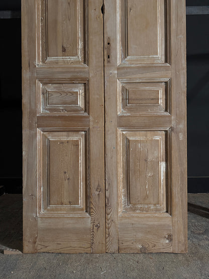 Antique 3 Panel Solid Double Doors - 39.5x97 - N579