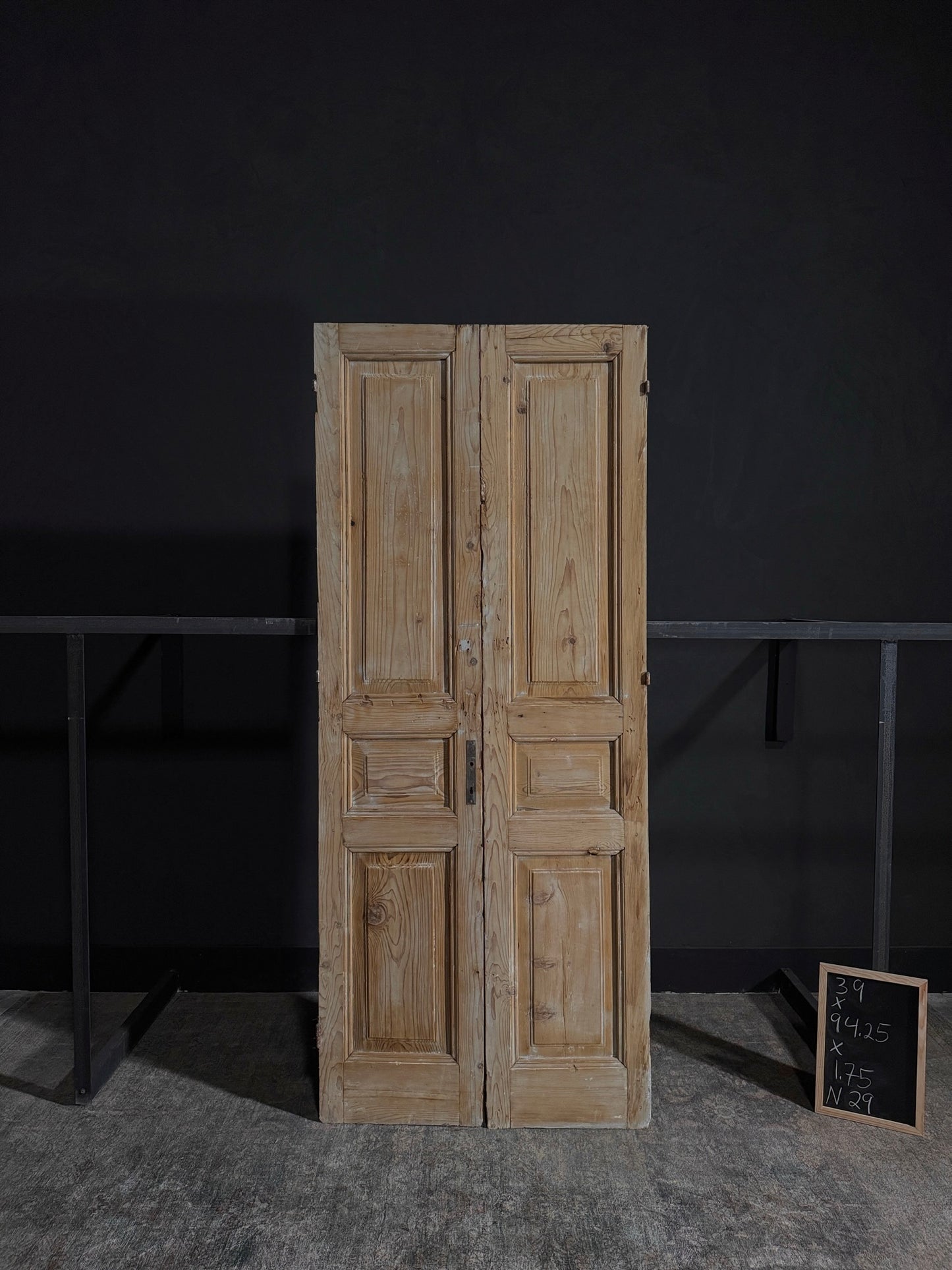 Antique Iron 3 Panel Double Doors - 39x94.25 - N29