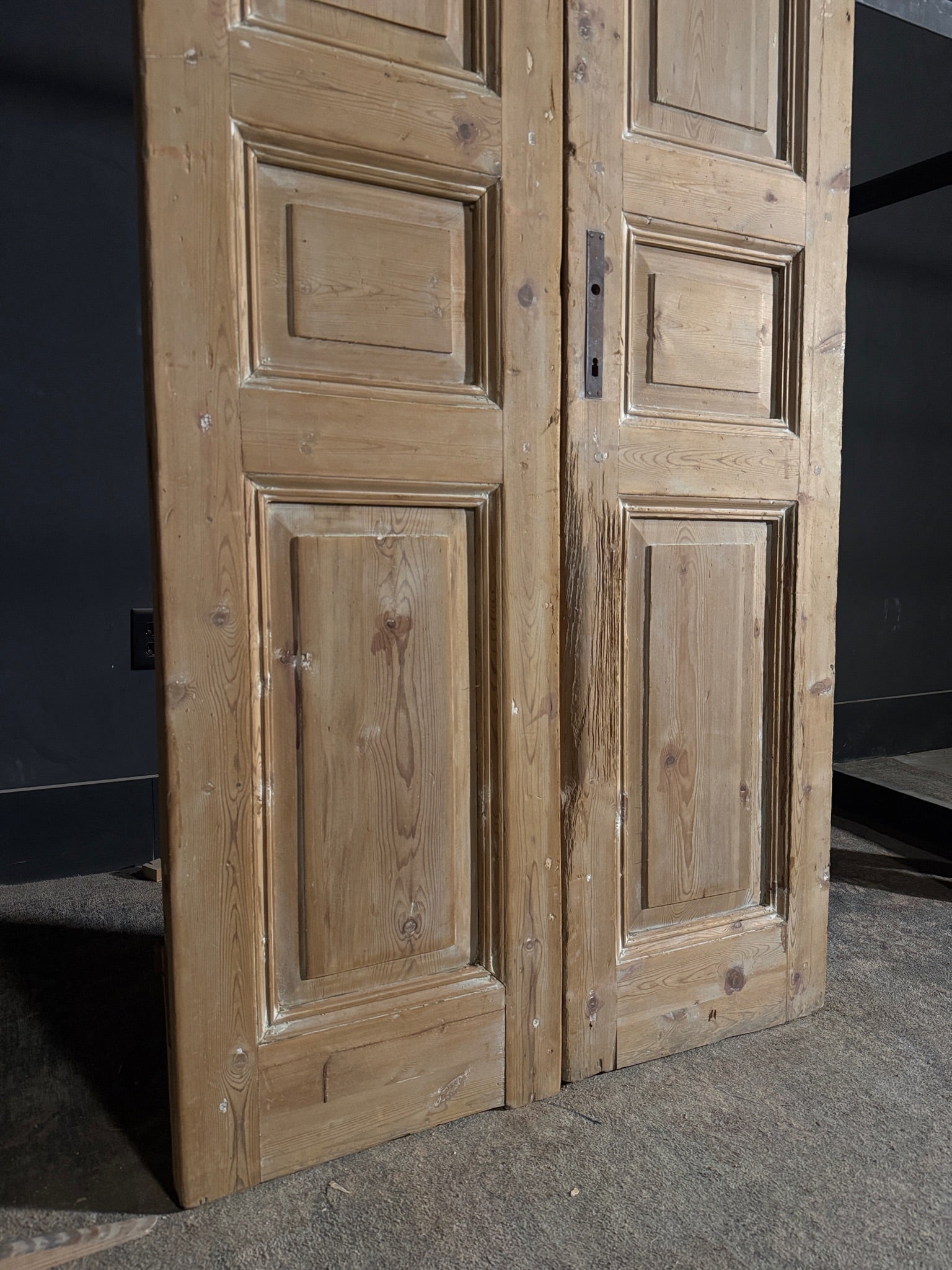 Antique 3 Panel Solid Double Doors - 36.5x92.5 - N539