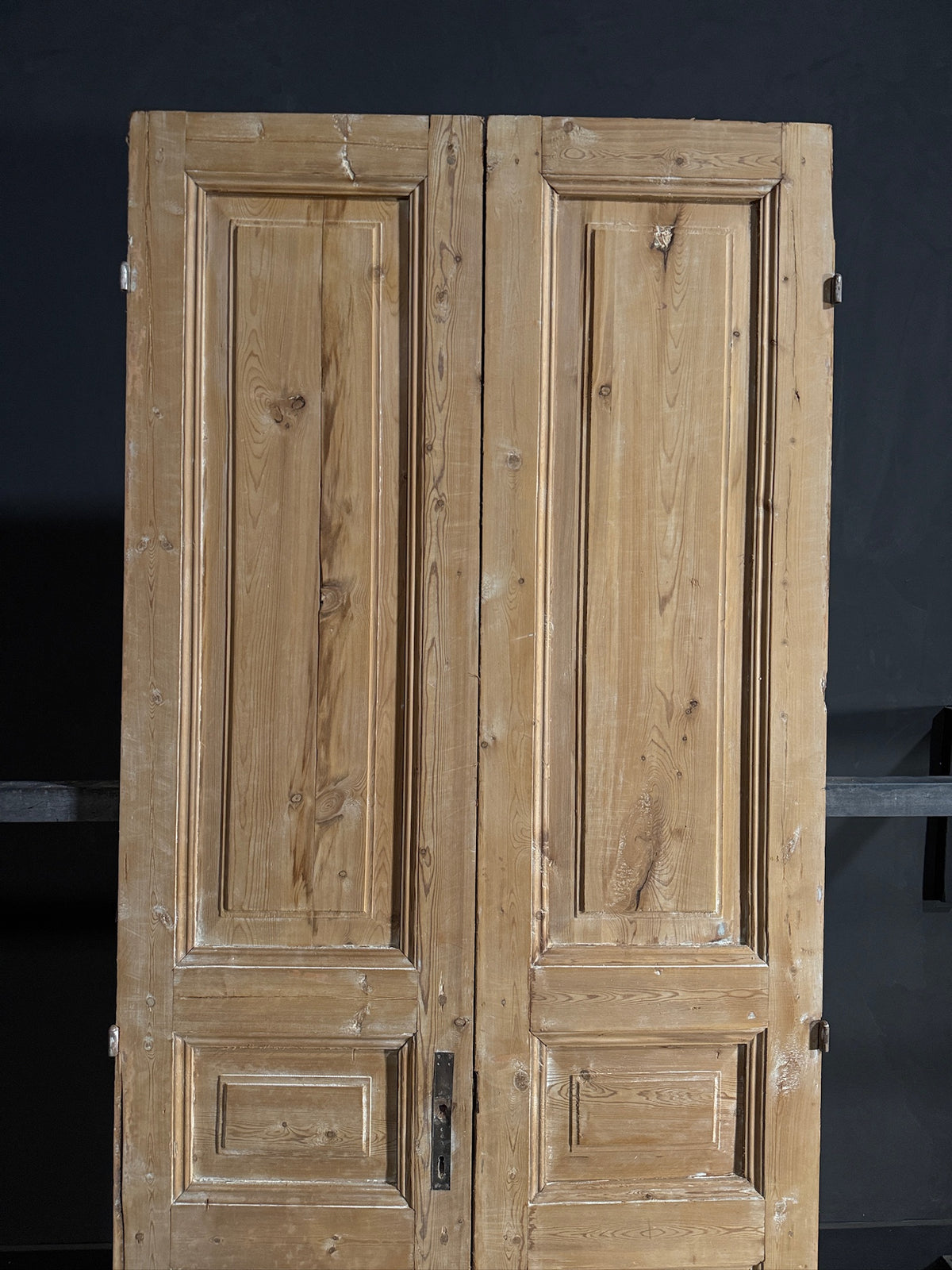 Antique 3 Panel Solid Double Doors - 39.75x97.75 - N669