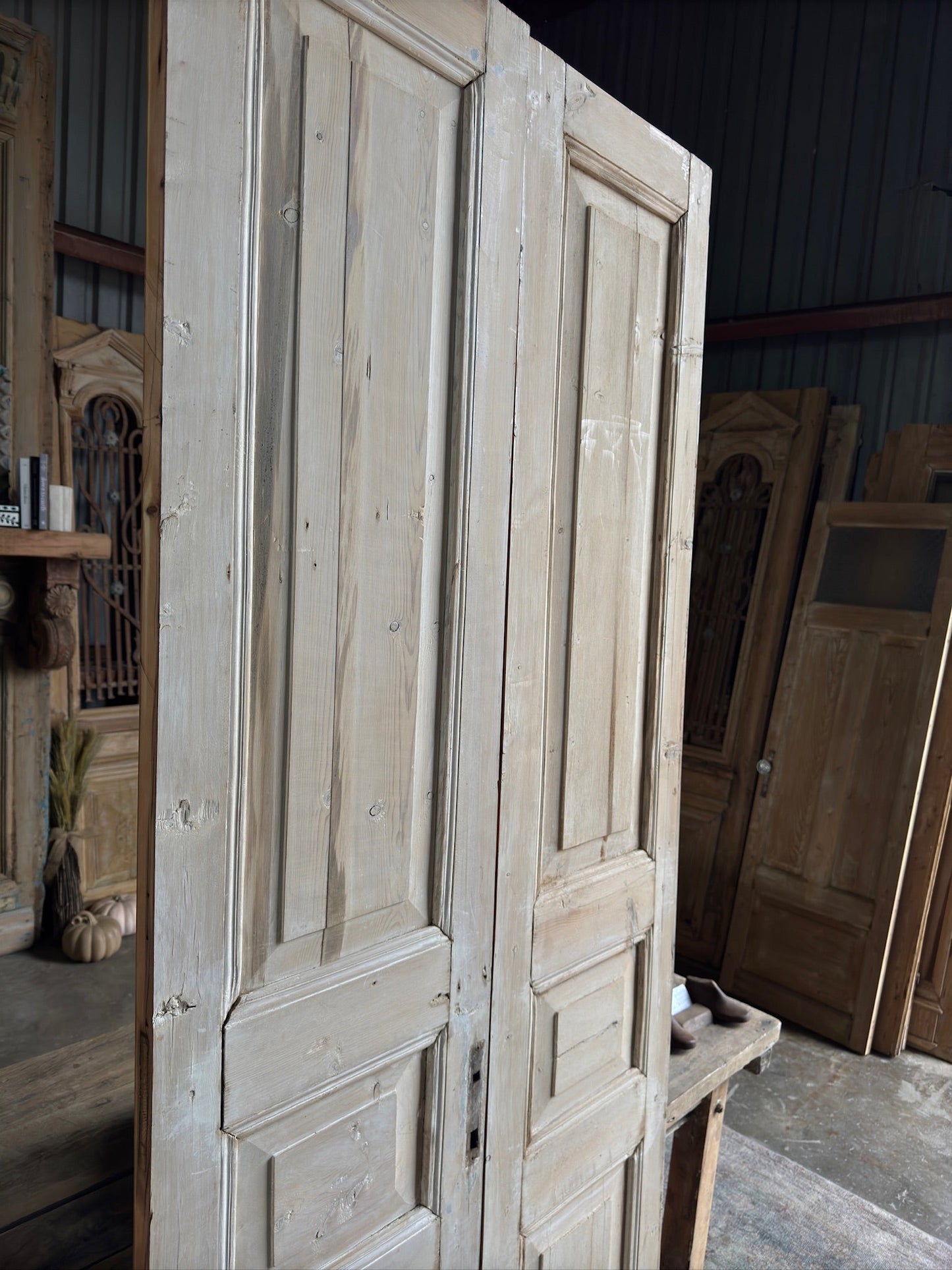 3 Panel Antique French Doors - 36x91.5 F79 - Magnolia Antique Door Co.