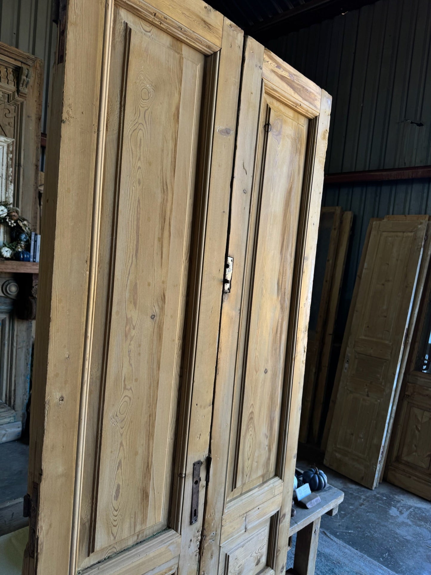 3 Panel Antique French Doors - 37x95 E16 - Magnolia Antique Door Co.