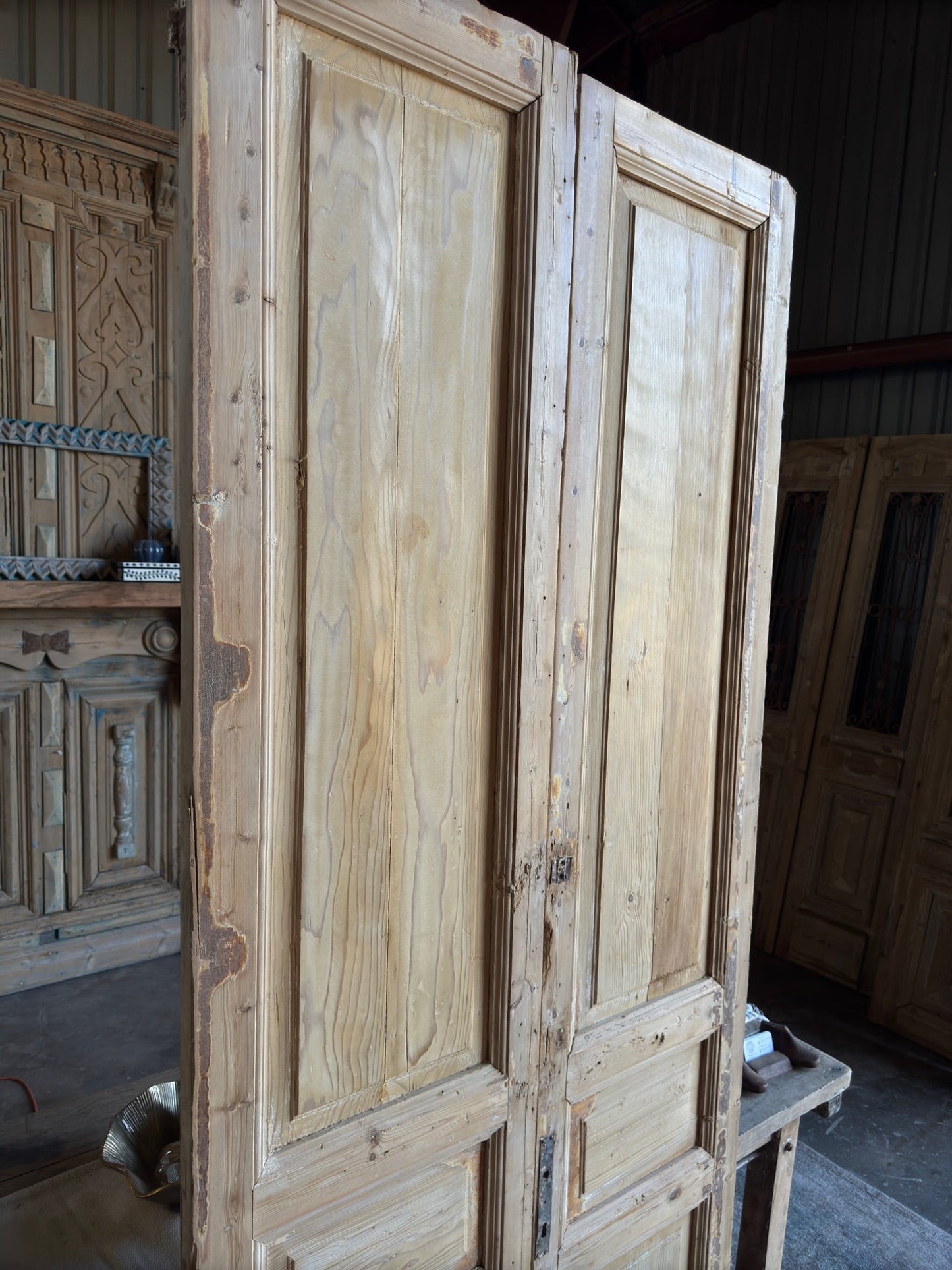 3 Panel Antique French Doors - 40.5x99.5 F45 - Magnolia Antique Door Co.