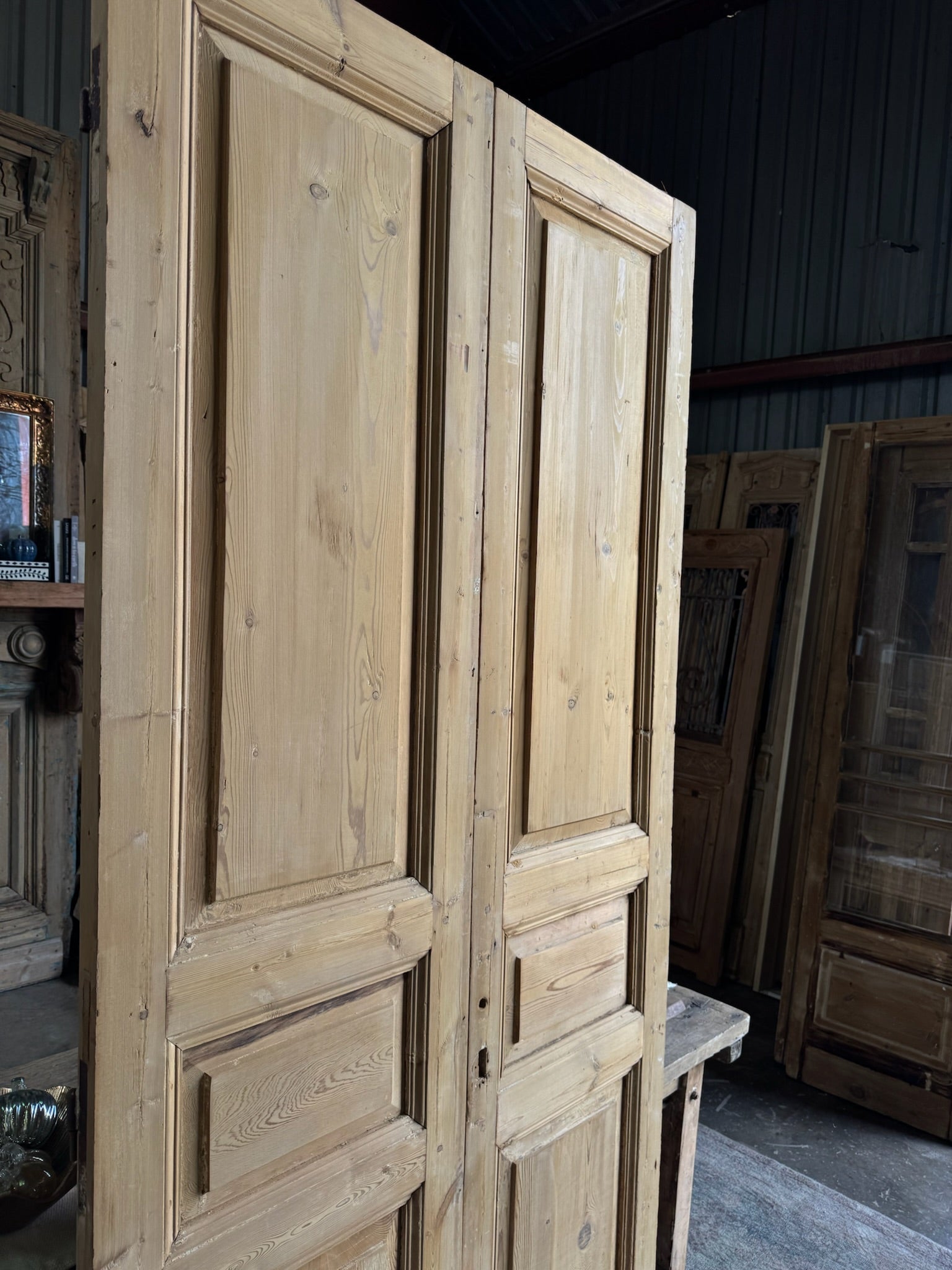 3 Panel Antique French Doors - 42.75x96 E70 - Magnolia Antique Door Co.