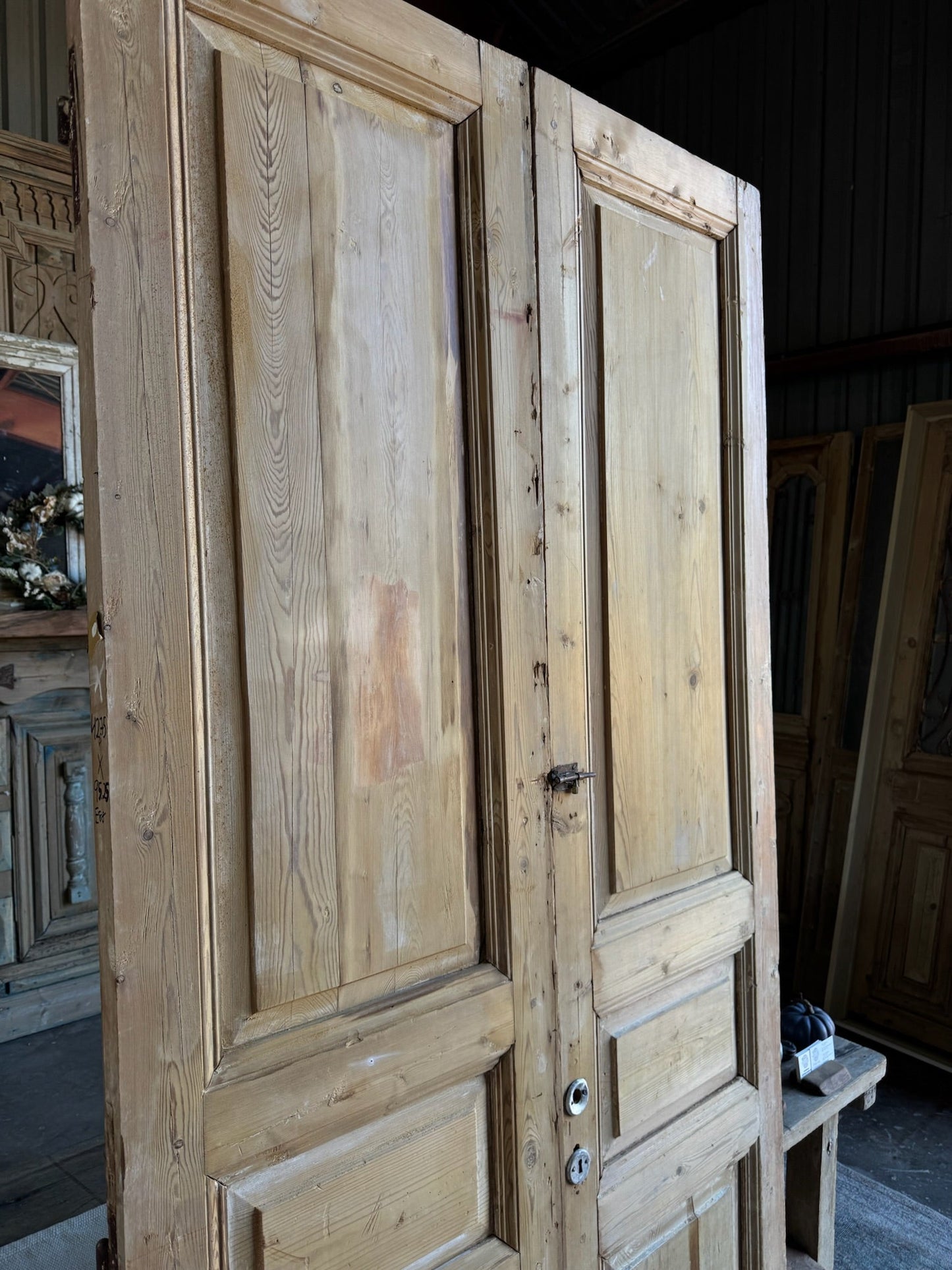 3 Panel Antique French Doors - 43x95.25 E88 - Magnolia Antique Door Co.