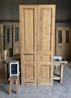 3 Panel Solid Antique French Doors - 40.5x96.5 E13