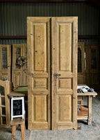 3 Panel Solid Antique French Doors - 42.5x97.25 E17