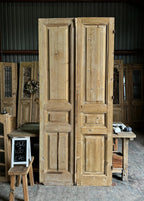 3 Panel Solid Antique French Doors - 43.25x100 E76