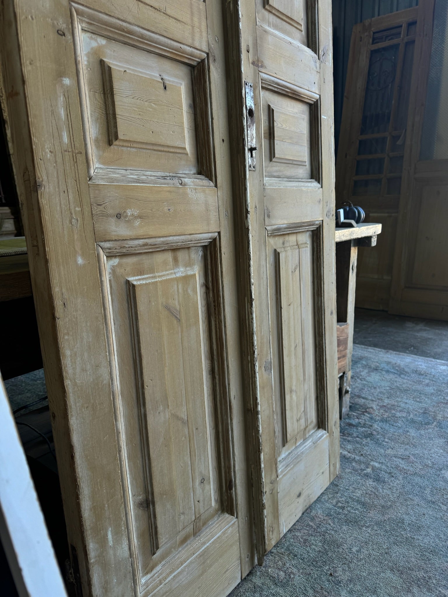 3 Panel Solid French Doors - 36x96.5 E61 - Magnolia Antique Door Co.