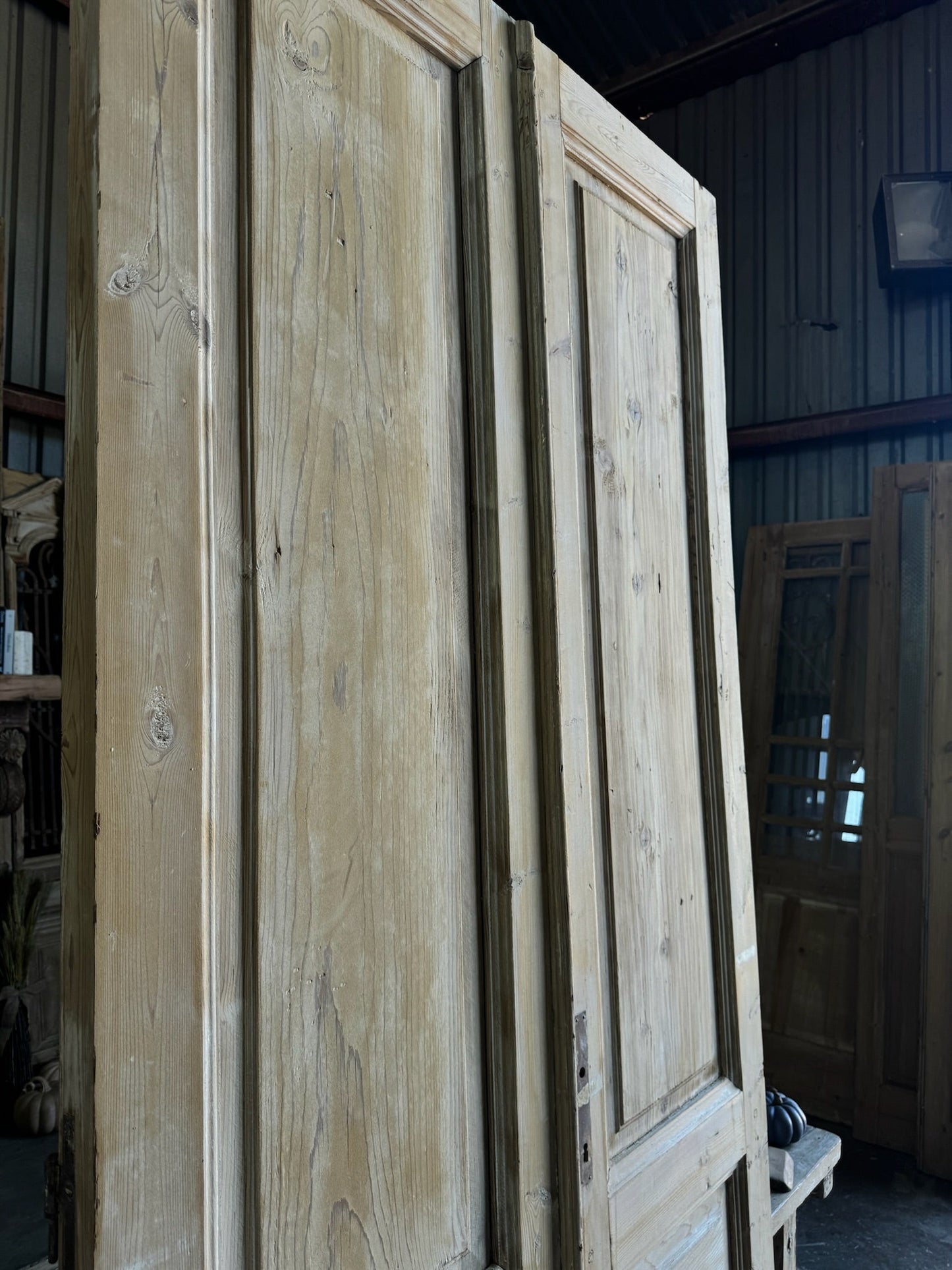 3 Panel Solid French Doors - 43x98 E45 - Magnolia Antique Door Co.