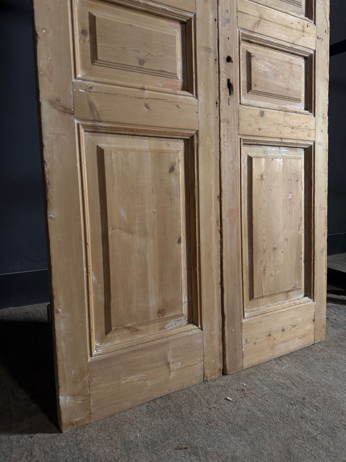 Antique 3 Panel Solid Double Doors - 42.75x97.5 - N649
