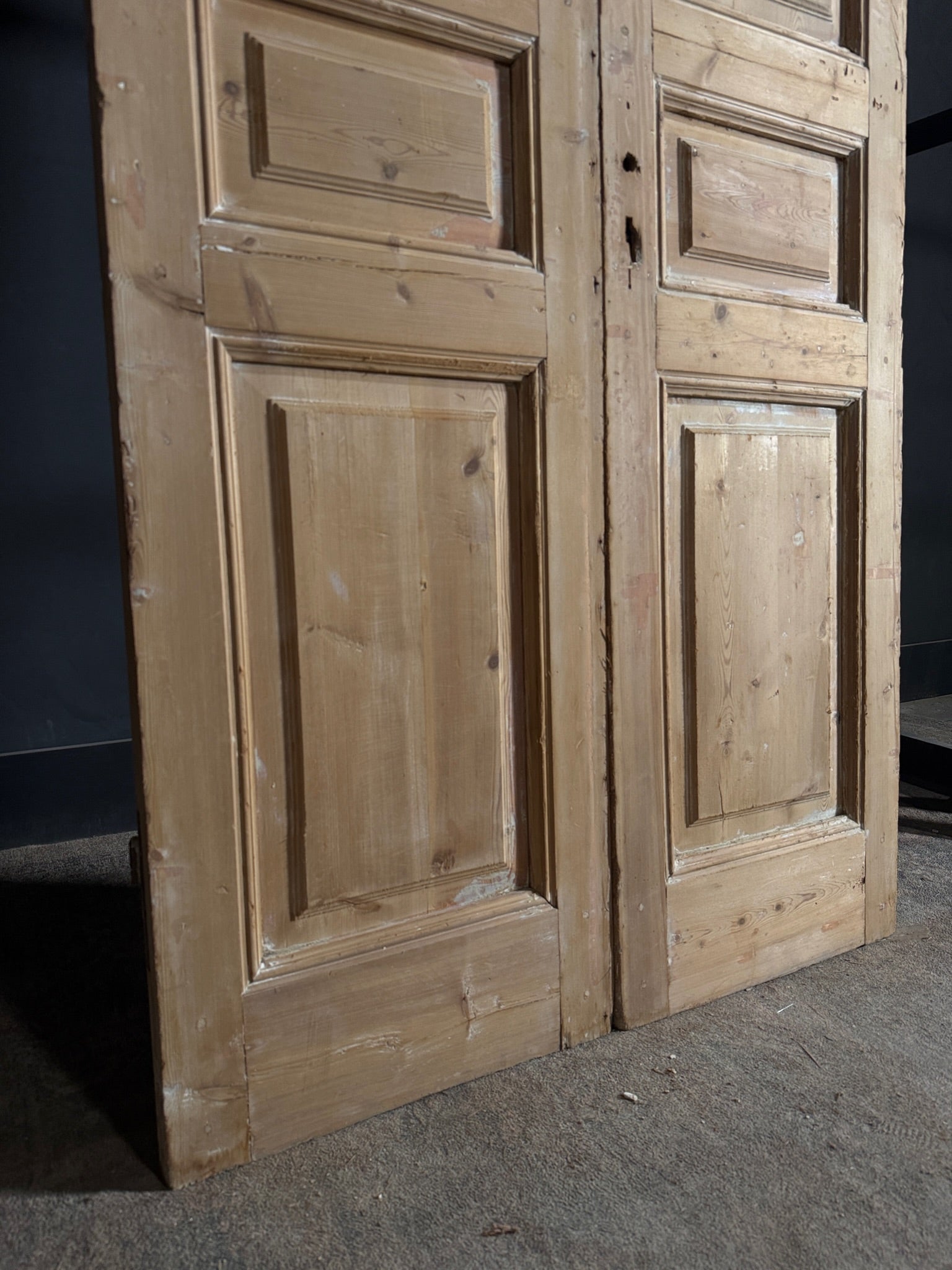 Antique 3 Panel Solid Double Doors - 42.75x97.5 - N649