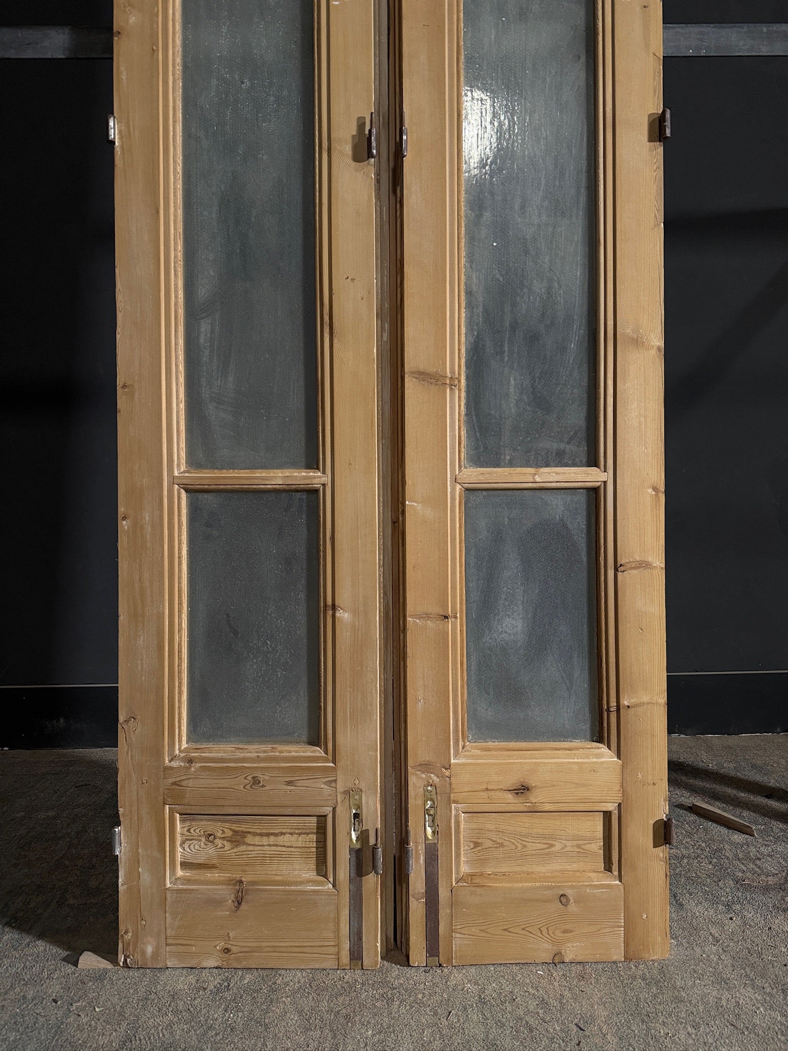Antique Obscured Glass 1 Lite French Doors - 34x103.5 - N489