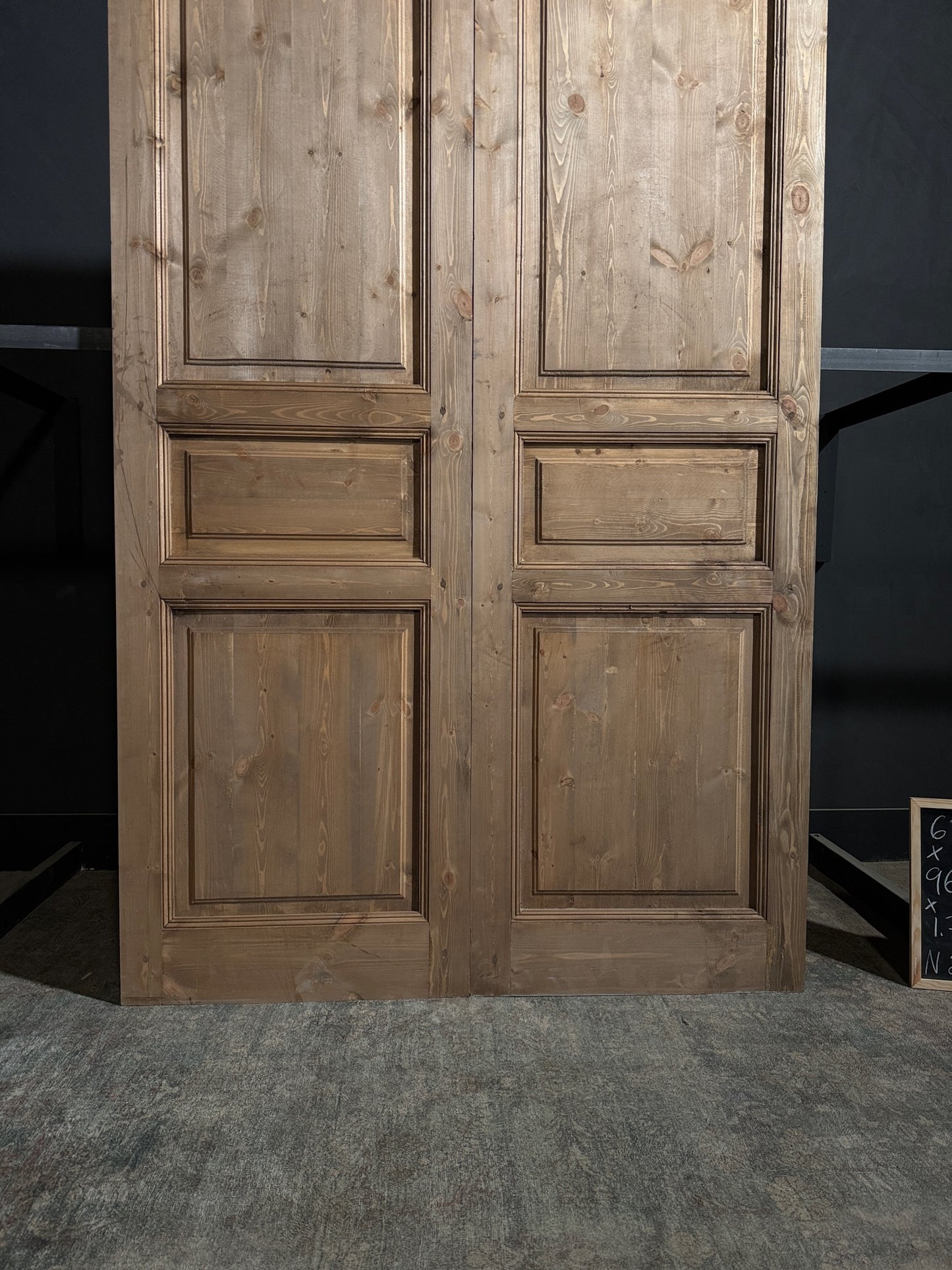 Handcrafted 3 Panel Solid French Doors - 62x96 - N226