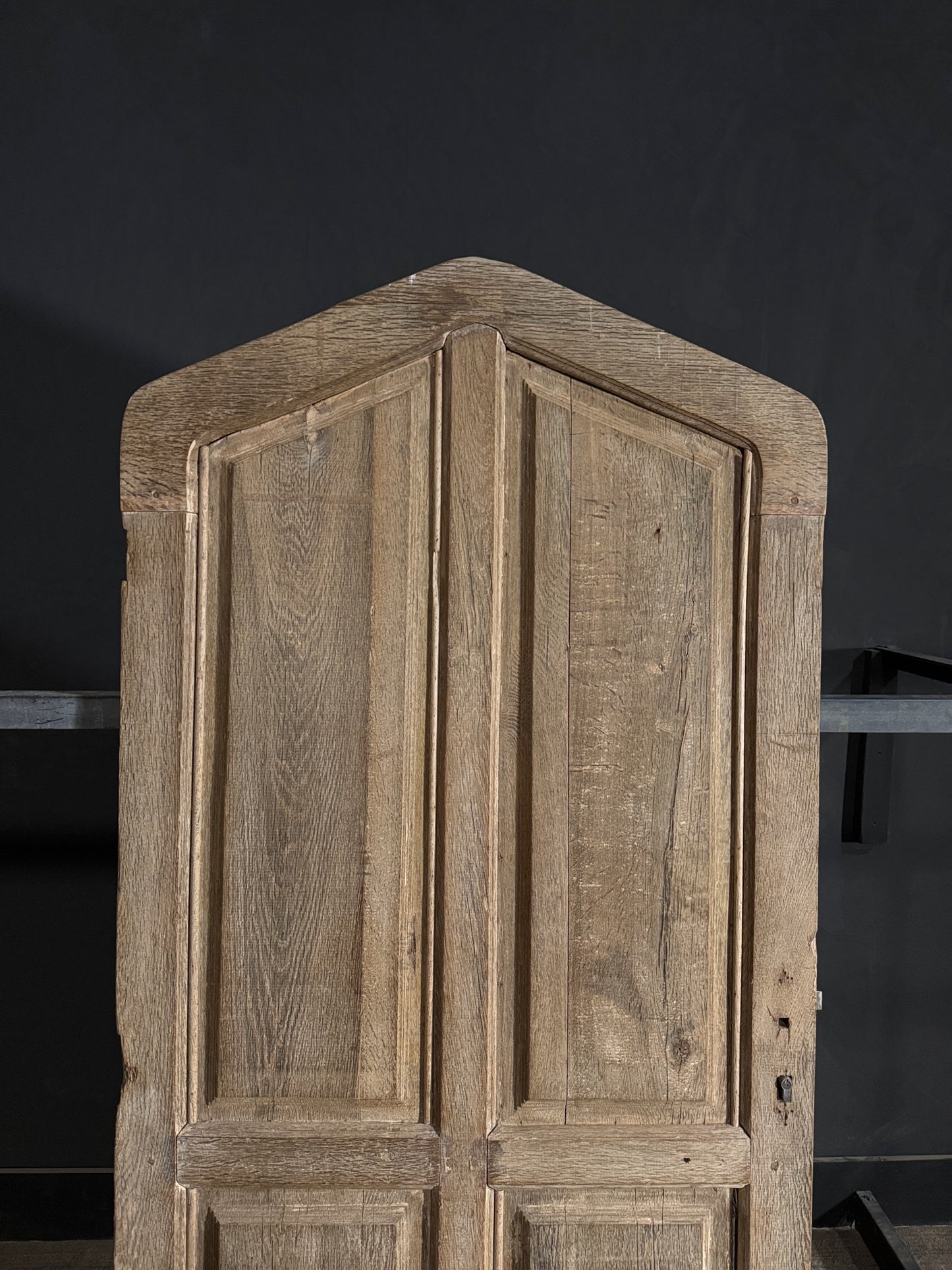Antique 4 Panel Gothic Solid Oak Single Door - 39.75x84.5 - N534