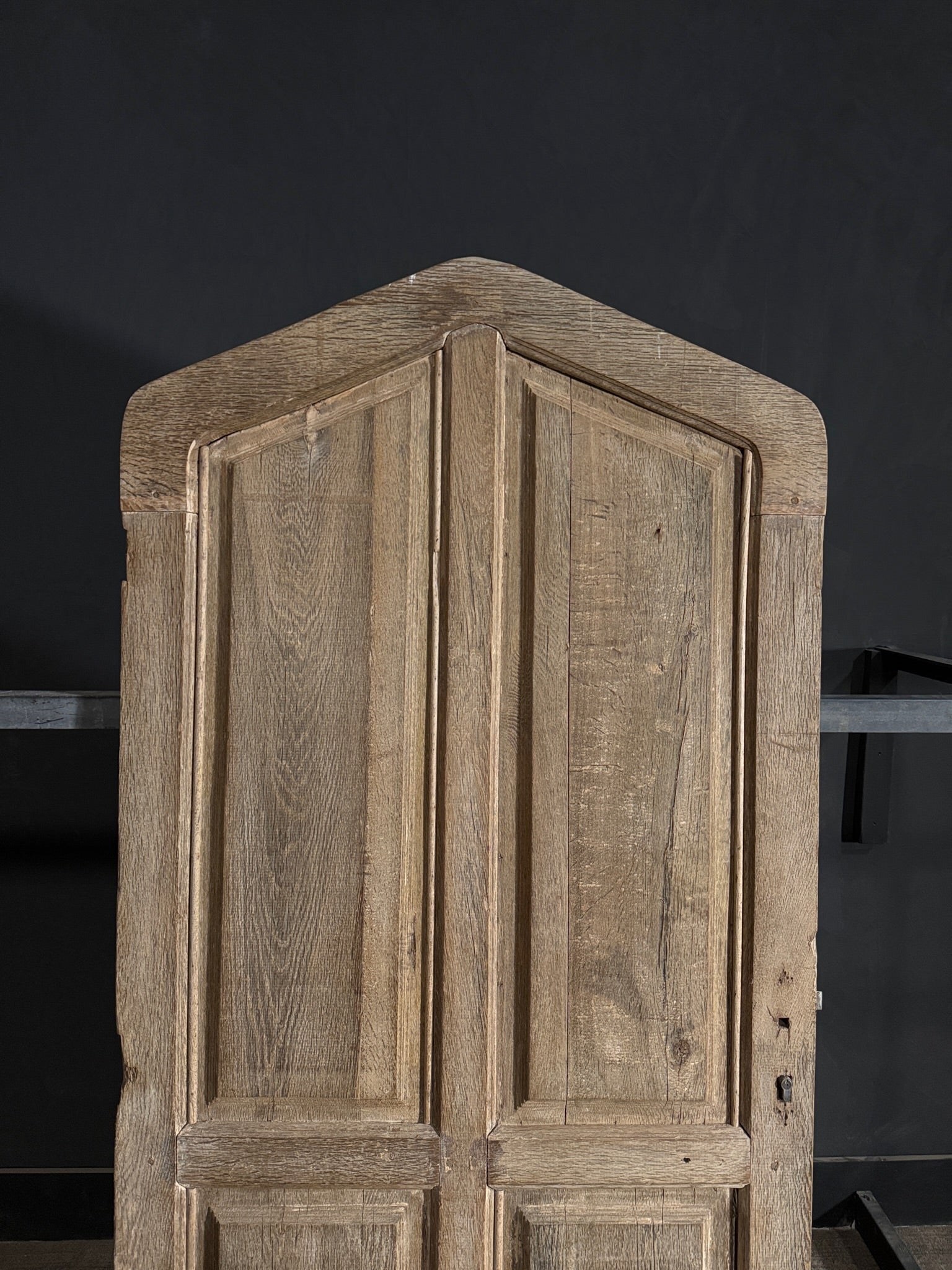 Antique 4 Panel Gothic Solid Oak Single Door - 39.75x84.5 - N534