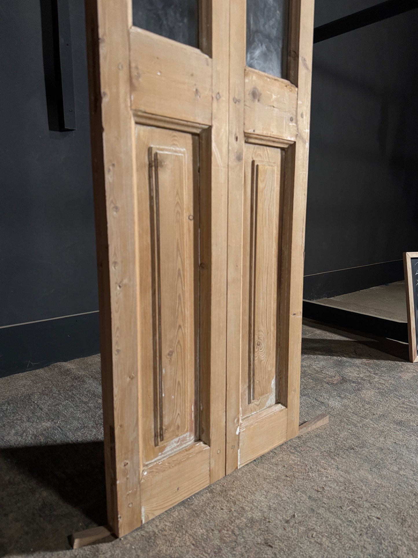 Antique Glass 1 Lite French Doors - 21.25x90 - N416