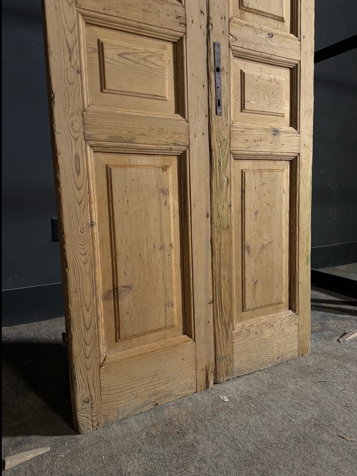 Antique 4 Panel Solid Double Doors - 36.25x88.5 - N638
