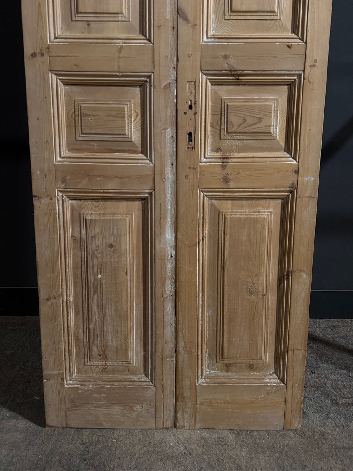 Antique 3 Panel Solid Double Doors - 35.5x97.5 - N696