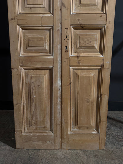 Antique 3 Panel Solid Double Doors - 35.5x97.5 - N696