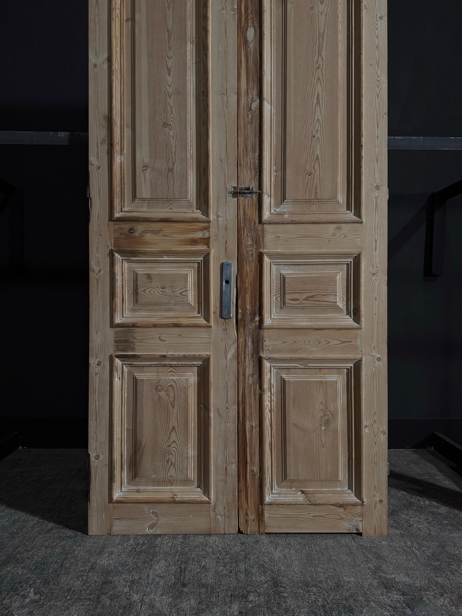 Antique Iron 3 Panel Double Doors - 44x98.25 - K399