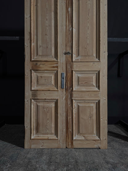 Antique Iron 3 Panel Double Doors - 44x98.25 - K399
