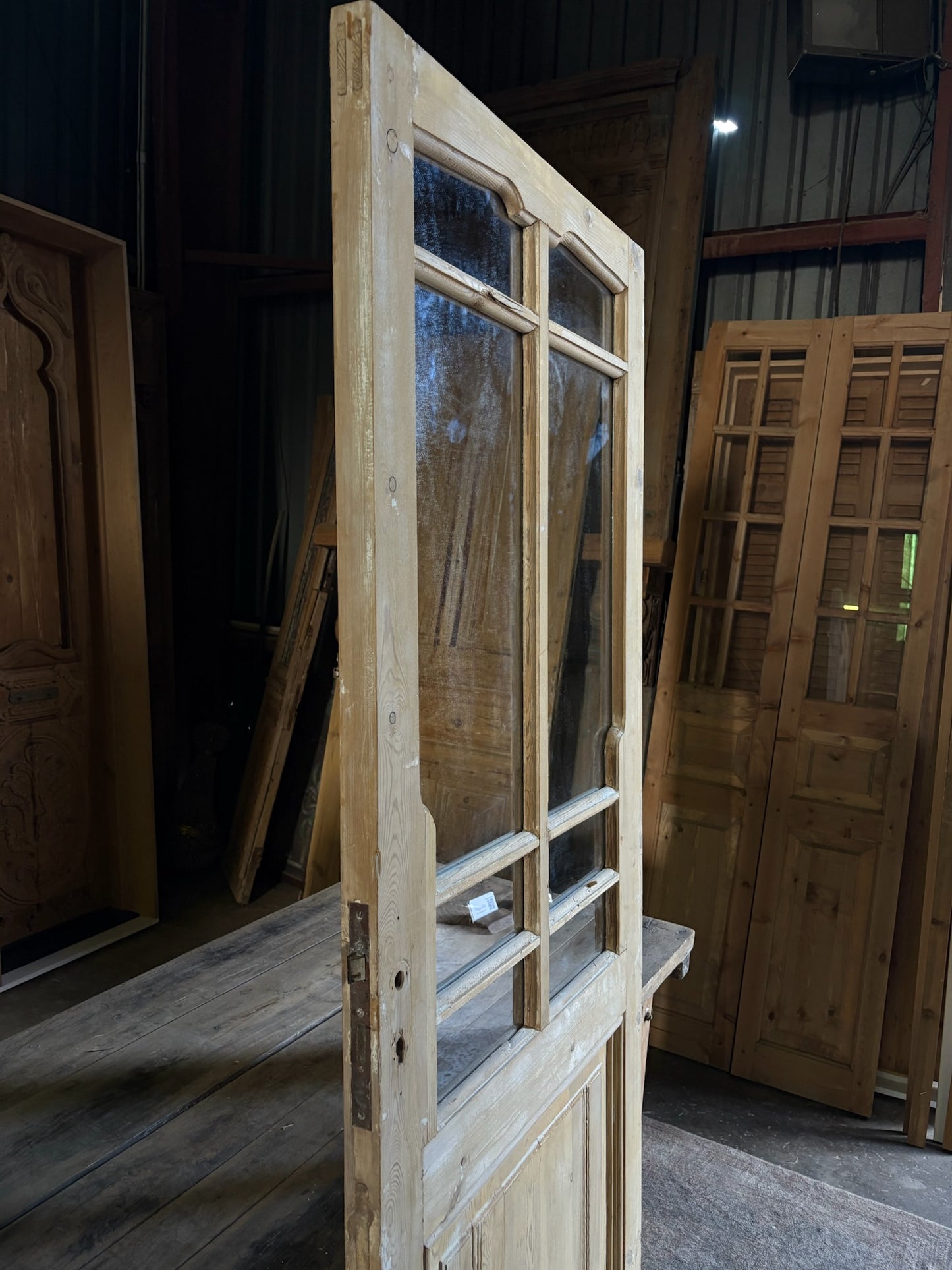 European Antique Glass Single Door - 32x83 - L61