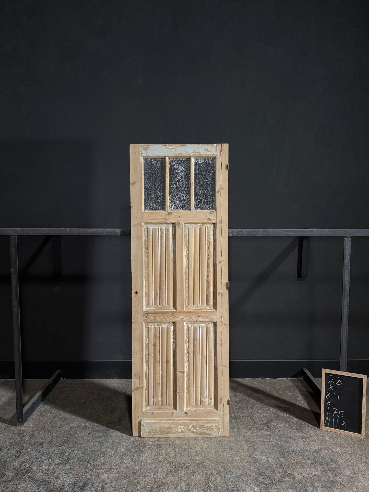 Antique Fluted 3 Lite Single Door - 28x84 - N113
