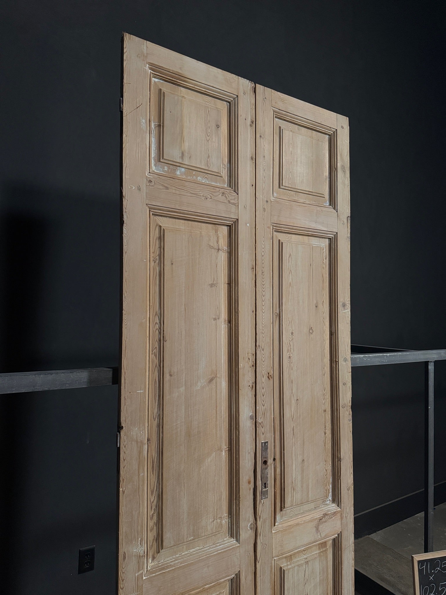 Antique 3 Panel Solid Double Doors - 41.25x102.5 - N345