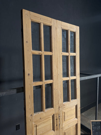 Antique Glass 6 Lite French Doors - 39.75x95.25 - N663
