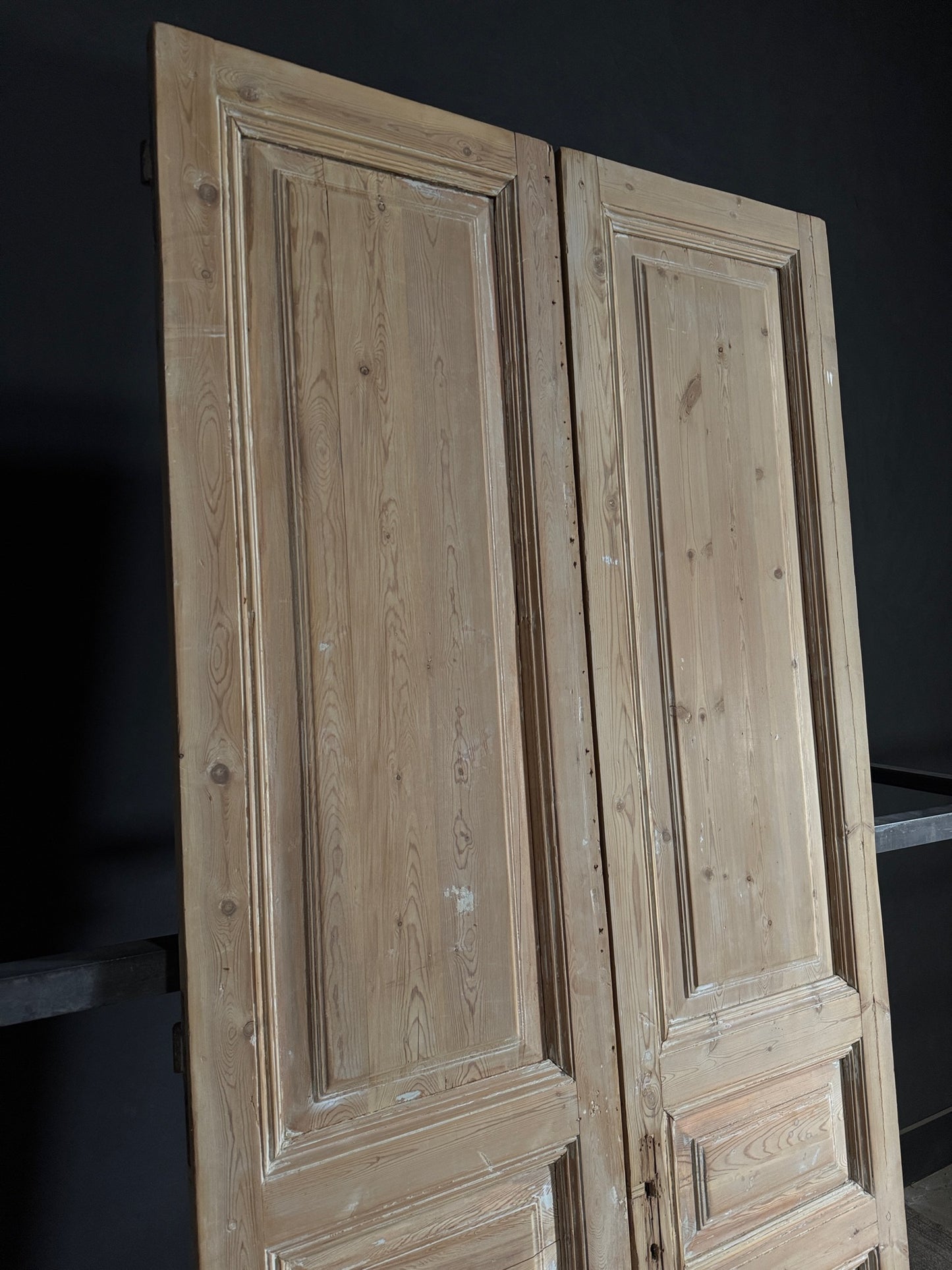 Antique 3 Panel Solid Double Doors - 45.75x103 - N521