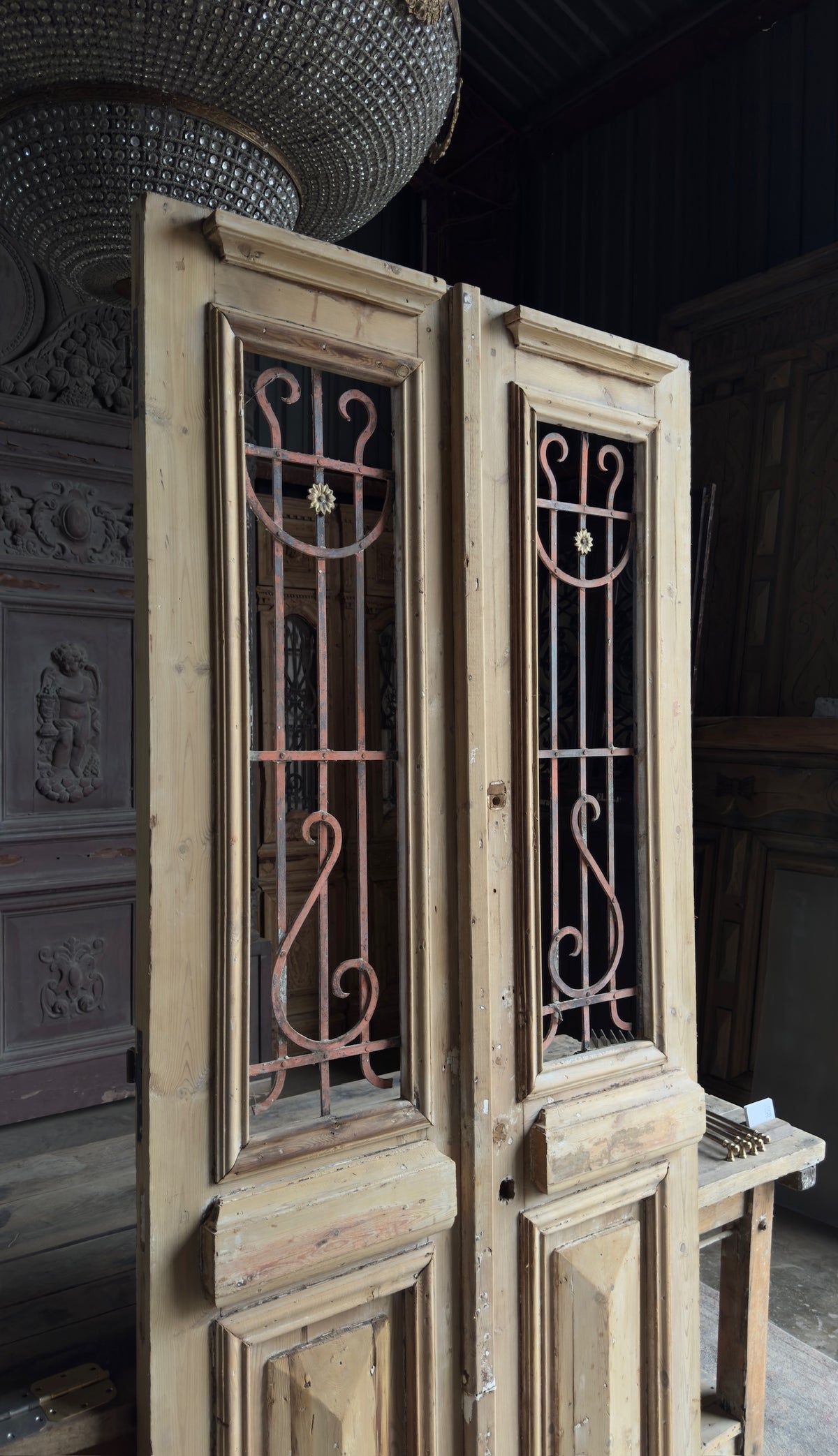 Antique Iron 2 Lite French Doors - 40.5x91 - L564 – Magnolia Antique ...