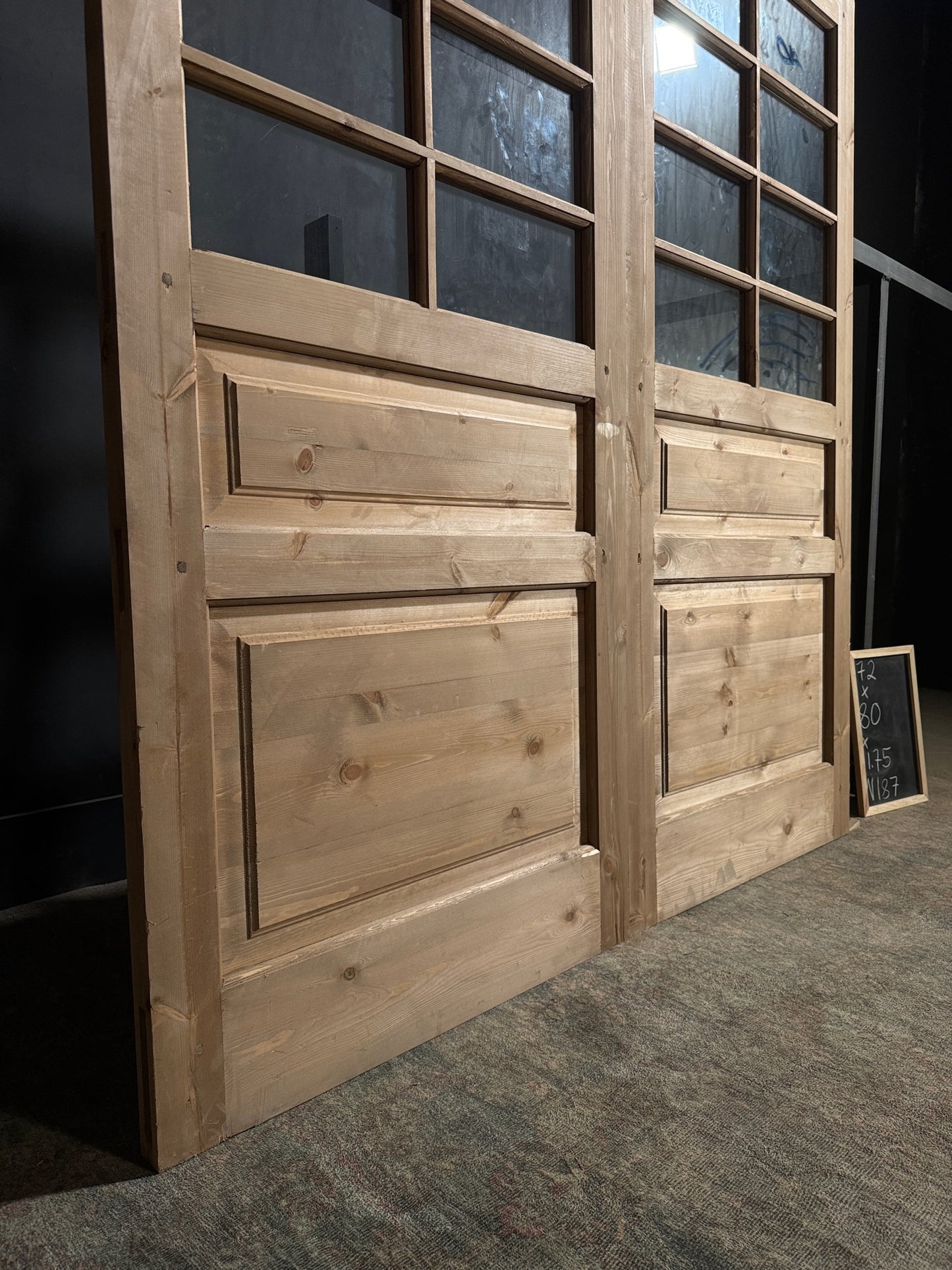 Handcrafted 8 Lite Glass French Doors - 72x80 - N187
