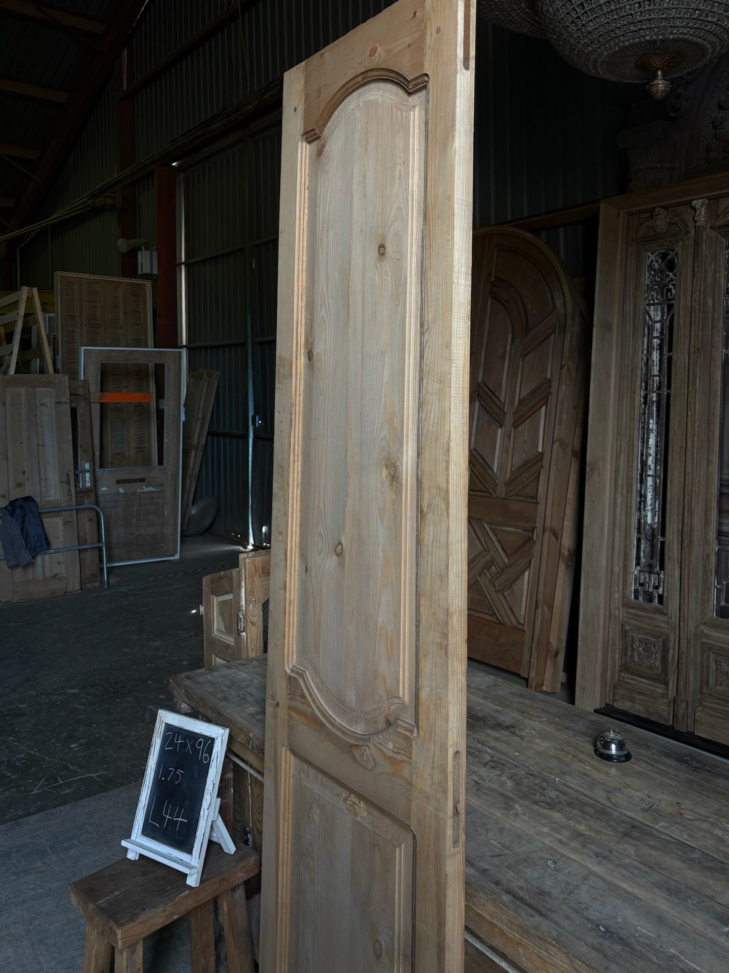 (The Helena) Handcrafted Hand carved Solid French Door - 24x96 L44