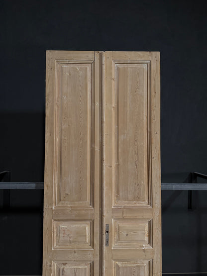 Antique 3 Panel Solid Double Doors - 39.75x106.5 - N348