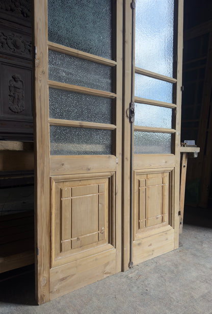 Antique Obscured Glass 4 Lite French Doors - 43.5x89.5 - L688
